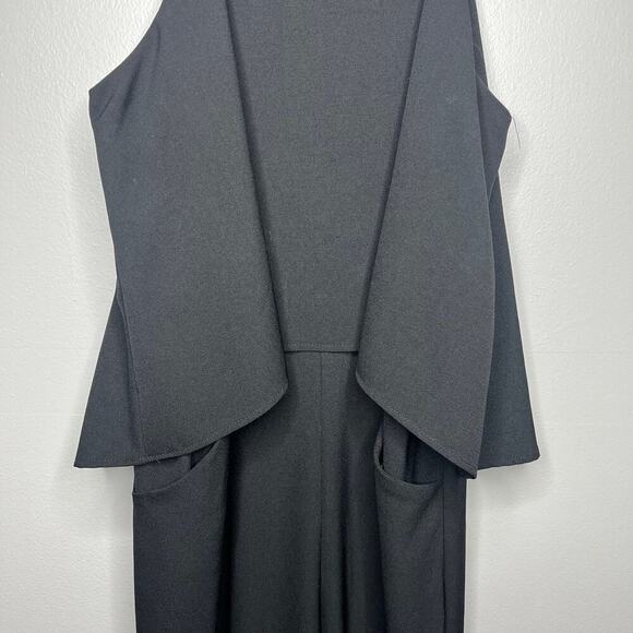 Design Lab Women's Black Jumpsuit Size Large Sleeveless Layered Pockets Flowy - Picture 3 of 10